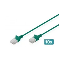 CAT 6 U-UTP Slim Patchkabel Gruen 10 Stück - Netzwe