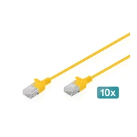 CAT 6 U-UTP Slim Patchkabel Gelb 10 Stück - Netzwer