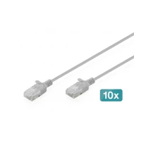 CAT 6 U-UTP Slim Patchkabel Grau 10 Stück - Netzwer