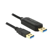 DeLock Linkkabel, USB 3.0, USB 3.0x1, Schwarz