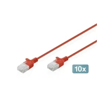 Digitus CAT 6 U-UTP Slim Patchkabel Rot 10 Stück - Netzwerk