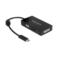 DeLock Externer Videoadapter, USB-C, DVI, HDMI, VGA, Schwa