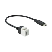 DeLock USB-Kabel, USB-C Buchse zu USB-C Stecker, 25cm, wei
