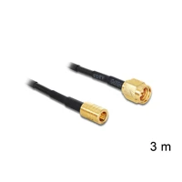 DeLock Antennenkabel, SMB Stecker zu SMA Stecker, 3m, Schw