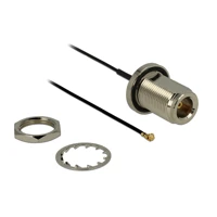 DeLock Antennenkabel, N-Anschluss Buchse, 13cm, Schwarz