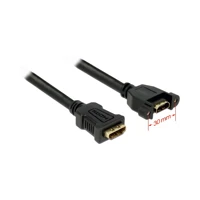 DeLock HDMI-Kabel, HDMI Buchse zu HDMI Buchse, 25cm, Schwa