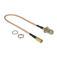 DeLock Antennenkabel, F-Stecker Gefäß Bulkhead zu SMB Stec
