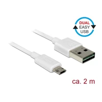 DeLock EASY-USB, USB-Kabel, Micro-USB Typ B Stecker zu USB