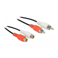 DeLock Audioverlängerungskabel, RCA Stecker zu RCA Buchse