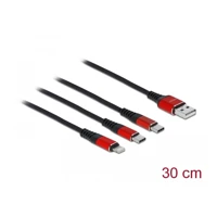 DeLock 3 in 1, Kabel nur zum Laden, USB Stecker zu Lightni