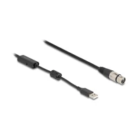 DeLock Mikrofonkabel, USB Stecker zu XLR3 Buchse, 3m, Schw
