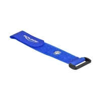 DeLock Klettverschluss-Cinchkabelbinder, 19cm, Blau (5er-P