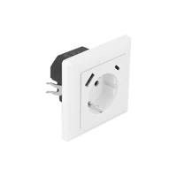 DeLock Steckdose, 2P+E, Typ F, USB, USB Typ-C, mit Verschl
