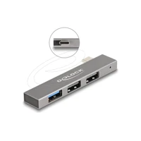 DeLock 3 Port Slim USB Hub mit Type-C zu 1 x 10 Gbps Typ-A