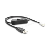 DeLock Netzkabel für Lüfter, USB Stecker zu 3-poliger Lüft