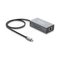 DeLock USB Type-C Netzwerk Adapter LAN 1 x RJ45 PoE mit Po