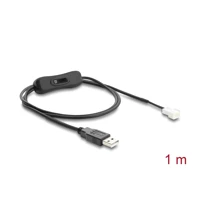 DeLock Lüfterkabel USB 2.0 Typ-A Stecker zu 2 Pins belegt