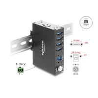 DeLock Industrie Hub 4 x USB 5 Gbps Typ-A mit 8 kV ESD Sch