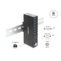 DeLock Industrie Hub 7 x USB 5 Gbps Typ-A mit 8 kV ESD Sch