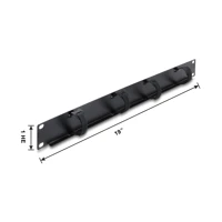 DeLock 19" 1 HE Kabelmanagement Panel mit 4x Klett-Kabelbi