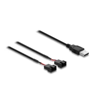 DeLock Lüfterkabel USB Typ-A Stecker zu 2x Lüfteranschluss