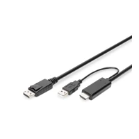 Digitus Adapterkabel, DisplayPort Stecker zu HDMI, USB